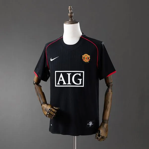 Camiseta de fútbol Manchester United 2007/08 VISITANTE MANGA CORTA VERSION FAN